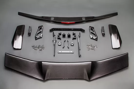Rear trunk spoiler set ZR1 style for the Corvette C7
